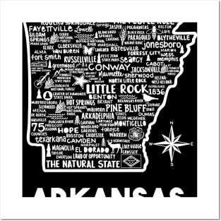 Arkansas Map Posters and Art